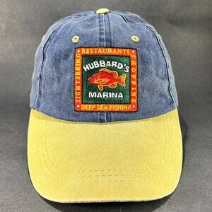Hubbard's Marina Florida Mens Blue Strapback Hat Cap Fishing Souvenir Logo